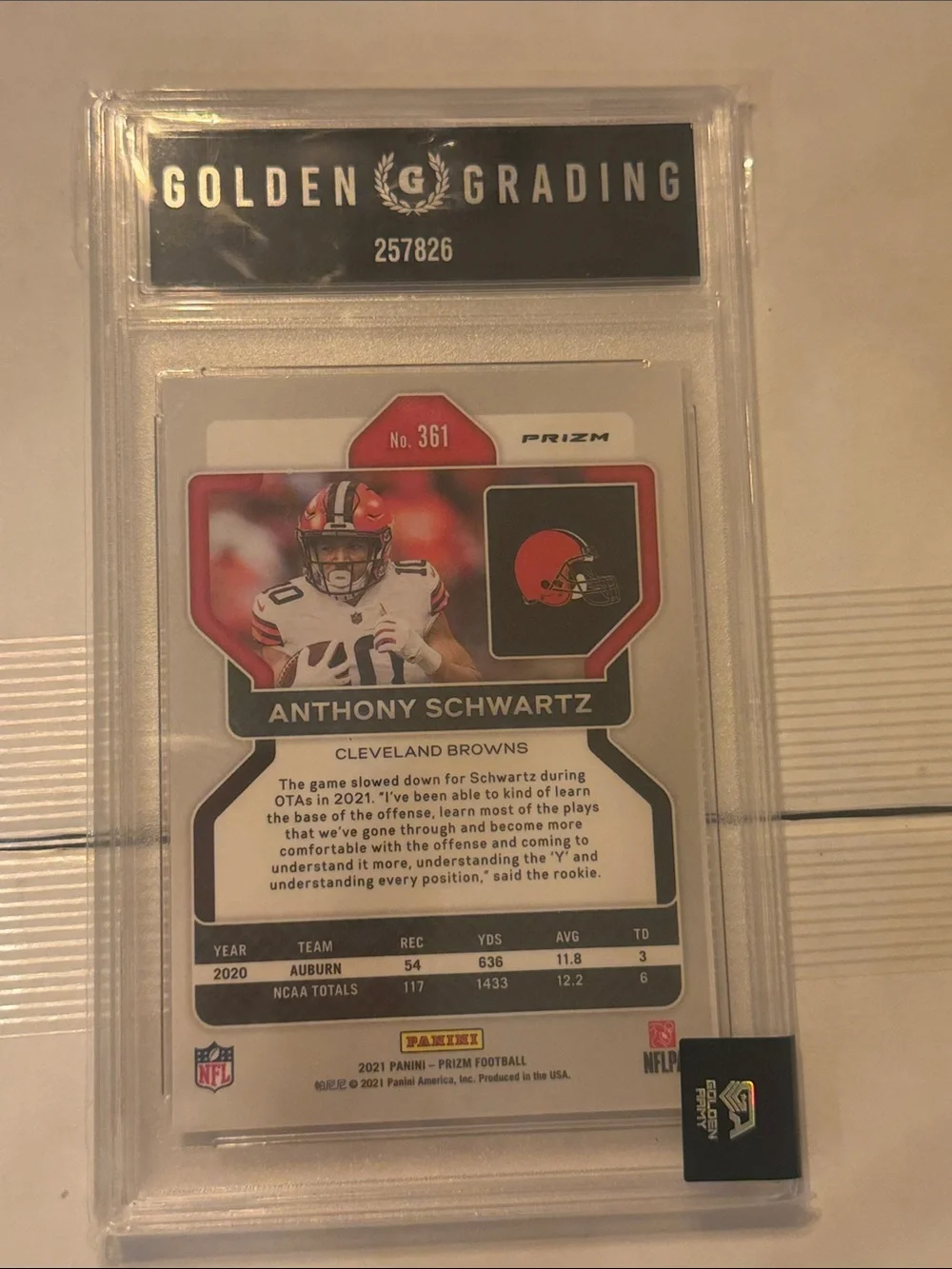 Anthony Schwartz 2021 Red Ice Football Card - Red